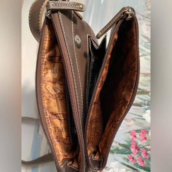 Tignanello 100% Genuine Leather Brown Crossbody Purse Vintage Academia Timeless - Picture 5 of 16